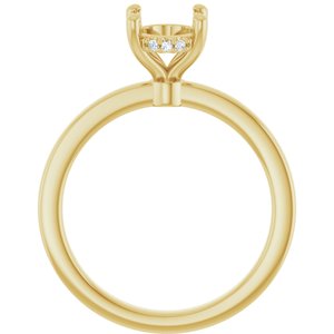 14K Yellow Gold 8.5x6.5 mm Oval .04 CTW Natural Diamond Semi-Set Engagement Ring