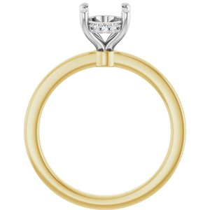 14K Yellow/White Gold 8.5x6.5 mm Oval .04 CTW Natural Diamond Semi-Set Engagement Ring