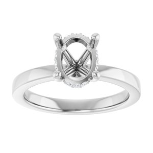 Platinum 8.5x6.5 mm Oval .04 CTW Lab-Grown Semi-Set Daimond Engagement Ring