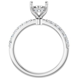 14K White Gold 8.5x6.5 mm Oval 1/3 CTW Natural Diamond Semi-Set Engagement Ring