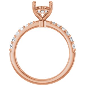 14K Rose Gold 8.5x6.5 mm Oval 1/3 CTW Lab-Grown Semi-Set Daimond Engagement Ring