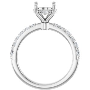 14K White Gold 7.4 mm Round 3/8 CTW Natural Diamond Semi-Set Engagement Ring