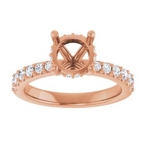 14K Rose Gold 7.4 mm Round 1/2 CTW Lab-Grown Diamond Semi-Set Engagement Ring