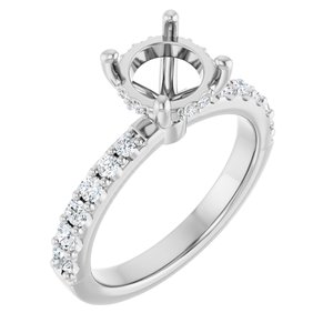 Platinum 7.4 mm Round 1/2 CTW Lab-Grown Semi-Set Daimond Engagement Ring