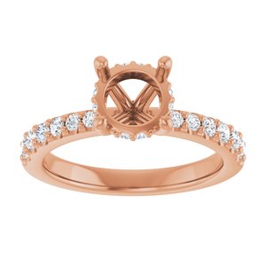 14K Rose Gold 7 mm Round 3/8 CTW Lab-Grown Semi-Set Daimond Engagement Ring
