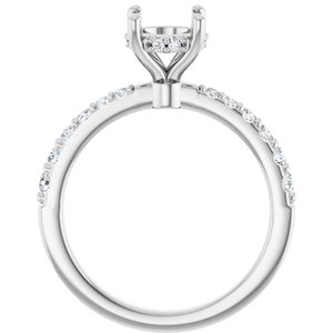 Platinum 7 mm Round 1/3 CTW Natural Diamond Semi-Set Engagement Ring