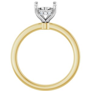 14K Yellow/White Gold 9x7 mm Oval .08 CTW Lab-Grown Semi-Set Daimond Engagement Ring