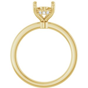 14K Yellow Gold 9x7 mm Oval .08 CTW Lab-Grown Semi-Set Daimond Engagement Ring