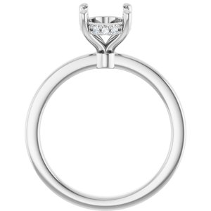 Platinum 9x7 mm Oval .08 CTW Lab-Grown Semi-Set Daimond Engagement Ring