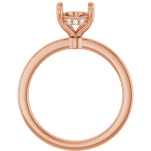14K Rose Gold 9x7 mm Oval .08 CTW Lab-Grown Semi-Set Daimond Engagement Ring