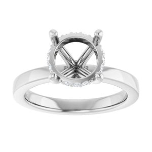 Platinum 8.8 mm Round 1/10 CTW Lab-Grown Semi-Set Daimond Engagement Ring