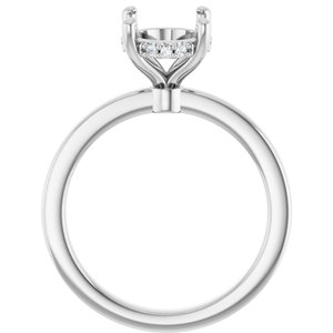 Platinum 10x8 mm Oval 1/10 CTW Lab-Grown Semi-Set Daimond Engagement Ring