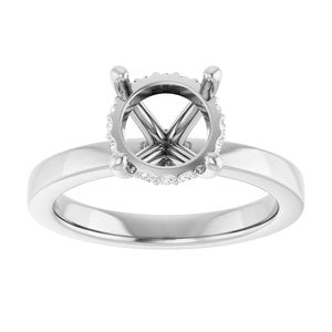 Platinum 8.2 mm Round .05 CTW Natural Diamond Semi-Set Engagement Ring