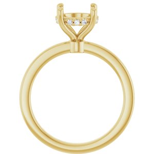 14K Yellow Gold 8.2 mm Round 1/10 CTW Lab-Grown Semi-Set Daimond Engagement Ring
