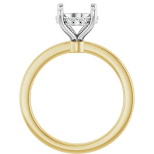 14K Yellow/White Gold 8.2 mm Round .05 CTW Natural Diamond Semi-Set Engagement Ring