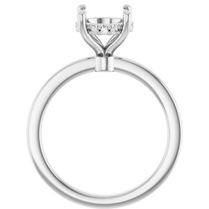 14K White Gold 8.2 mm Round 1/10 CTW Lab-Grown Semi-Set Daimond Engagement Ring