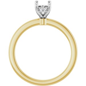 14K Yellow/White Gold 7x5 mm Oval .03 CTW Lab-Grown Semi-Set Daimond Engagement Ring