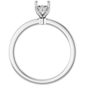 Platinum 7x5 mm Oval .03 CTW Natural Diamond Semi-Set Engagement Ring