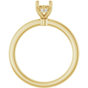 14K Yellow Gold 7x5 mm Oval .03 CTW Natural Diamond Semi-Set Engagement Ring