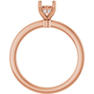 14K Rose Gold 7x5 mm Oval .03 CTW Lab-Grown Semi-Set Daimond Engagement Ring