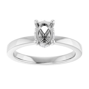 Platinum 7x5 mm Oval .03 CTW Lab-Grown Semi-Set Daimond Engagement Ring