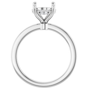 Platinum 8 mm Round .03 CTW Natural Diamond Semi-Set Engagement Ring
