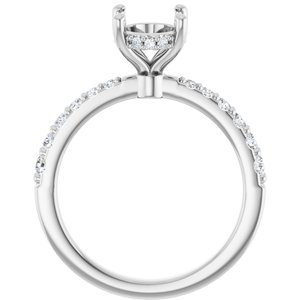 14K White Gold 9x7 mm Oval 1/3 CTW Natural Diamond Semi-Set Engagement Ring