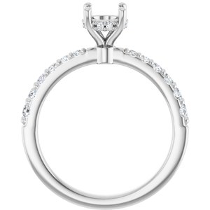 Platinum 5.8 mm Round 1/3 CTW Natural Diamond Semi-Set Engagement Ring