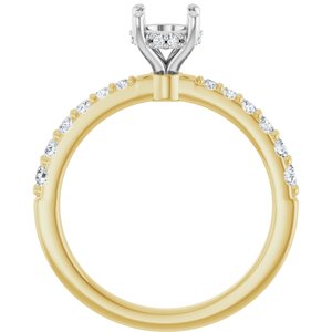 14K Yellow/White Gold 5.8 mm Round 1/3 CTW Natural Diamond Semi-Set Engagement Ring