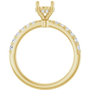 14K Yellow Gold 5.8 mm Round 1/3 CTW Natural Diamond Semi-Set Engagement Ring