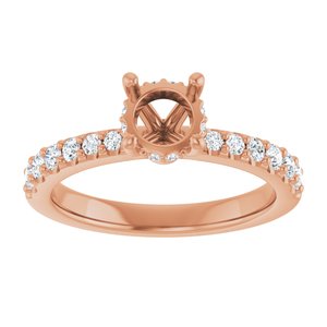 14K Rose Gold 5.8 mm Round 1/3 CTW Lab-Grown Semi-Set Daimond Engagement Ring