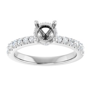 14K White Gold 5.8 mm Round 1/3 CTW Lab-Grown Semi-Set Daimond Engagement Ring