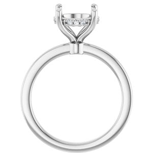 Platinum 9 mm Round .05 CTW Natural Diamond Semi-Set Engagement Ring