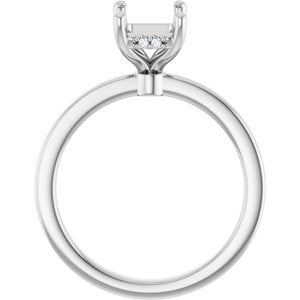 Platinum 8x6 mm Emerald .05 CTW Natural Diamond Semi-Set Engagement Ring