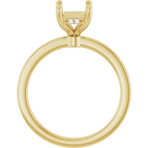 14K Yellow Gold 8x6 mm Emerald .05 CTW Lab-Grown Semi-Set Daimond Engagement Ring