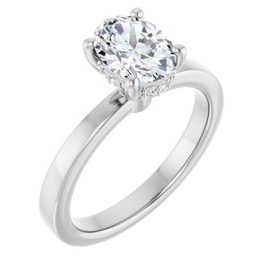 14K White Gold 1 CTW Lab-Grown Diamond Engagement Ring