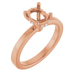 14K Rose Gold 8x6 mm Oval .04 CTW Lab-Grown Semi-Set Daimond Engagement Ring