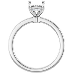 Platinum 8x6 mm Oval .04 CTW Natural Diamond Semi-Set Engagement Ring