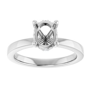 14K White Gold 8x6 mm Oval .04 CTW Lab-Grown Semi-Set Daimond Engagement Ring