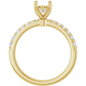 14K Yellow Gold 7.5x5.5 mm Oval 1/3 CTW Lab-Grown Diamond Semi-Set Engagement Ring