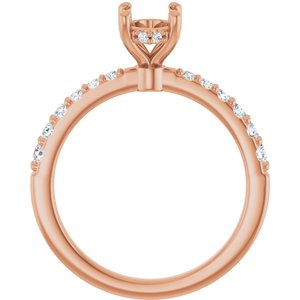 14K Rose Gold 7.5x5.5 mm Oval 1/3 CTW Lab-Grown Semi-Set Daimond Engagement Ring