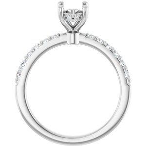 Platinum 7.5x5.5 mm Oval 1/3 CTW Lab-Grown Semi-Set Daimond Engagement Ring