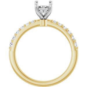 14K Yellow/White Gold 7.5x5.5 mm Oval 1/3 CTW Lab-Grown Semi-Set Daimond Engagement Ring