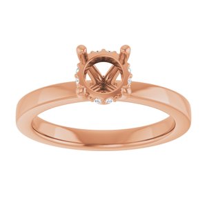 14K Rose Gold 6 mm Round .03 CTW Lab-Grown Semi-Set Daimond Engagement Ring