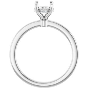 Platinum 6 mm Round .03 CTW Natural Diamond Semi-Set Engagement Ring