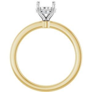 14K Yellow/White Gold 6 mm Round .03 CTW Natural Diamond Semi-Set Engagement Ring