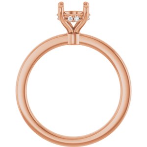 14K Rose Gold 6 mm Round .03 CTW Lab-Grown Semi-Set Daimond Engagement Ring
