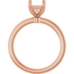 14K Rose Gold 7.5x5.5 mm Emerald .04 CTW Lab-Grown Semi-Set Daimond Engagement Ring