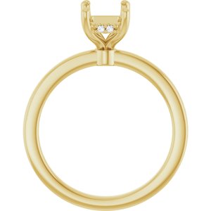 14K Yellow Gold 7.5x5.5 mm Emerald .04 CTW Natural Diamond Semi-Set Engagement Ring