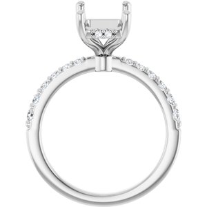 Platinum 10x7 mm Emerald 1/3 CTW Natural Diamond Semi-Set Engagement Ring